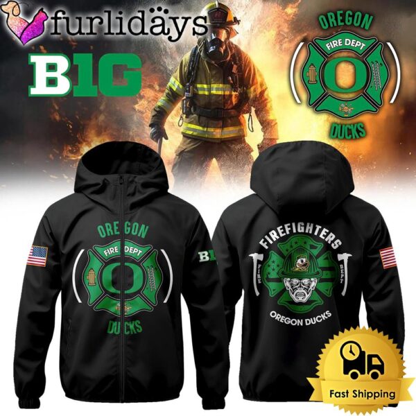 Oregon Football Firefighter Appreciation Night Windbreaker Jacket