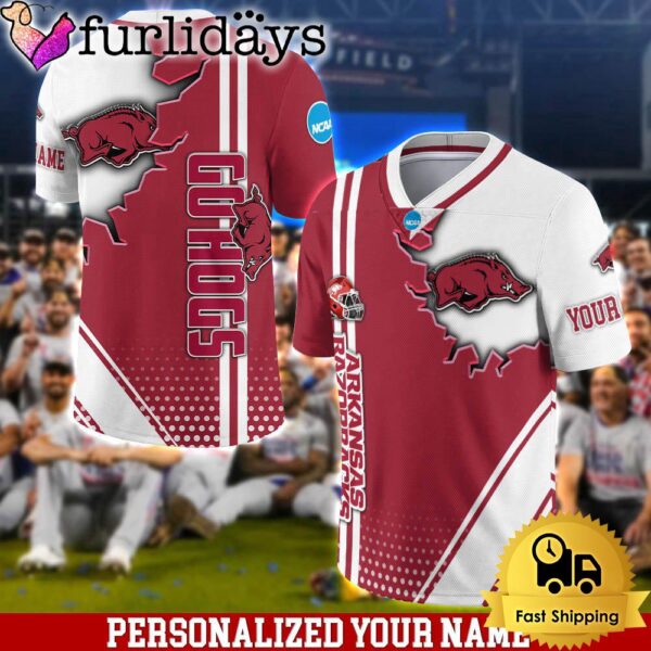 Personalized NCAA Arkansas Razorbacks Team Logo Player Football Jersey