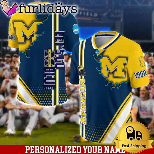 Personalized NCAA Michigan Wolverines Team Logo Player Football Jersey