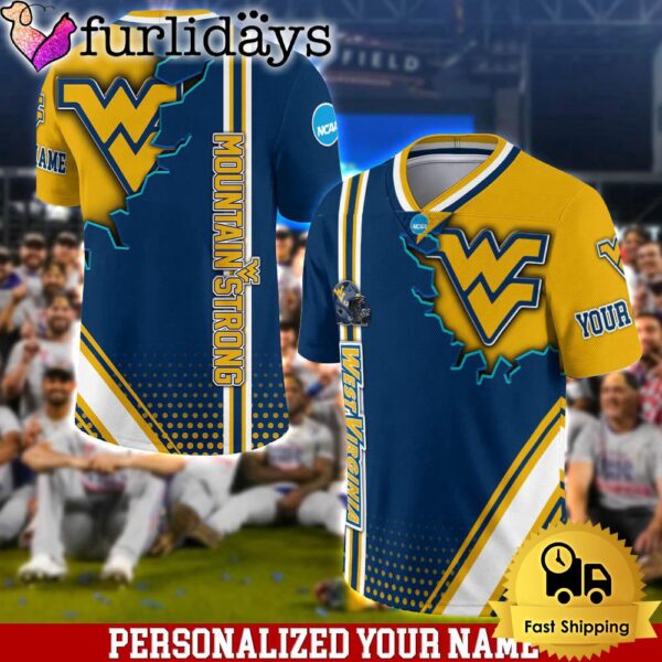 Personalized NCAA West Virginia Mountaineers Team Logo Player Football Jersey