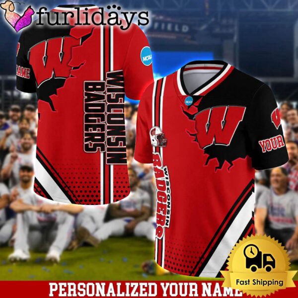 Personalized NCAA Wisconsin Badgers Team Logo Player Football Jersey