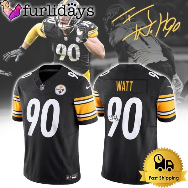 Pittsburgh Steelers T J Watt White Game Jersey 2024 Football Jersey