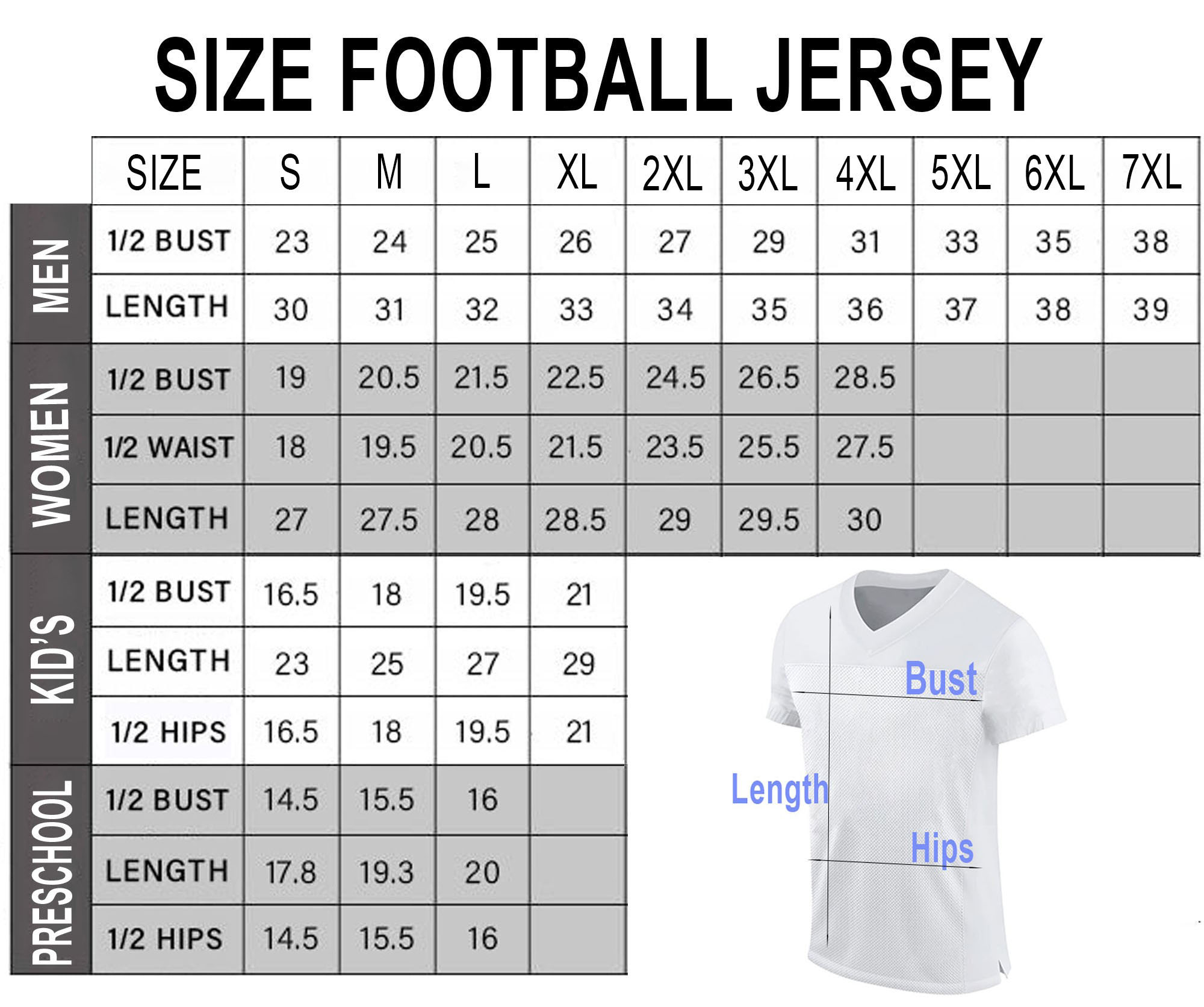 size football jersey