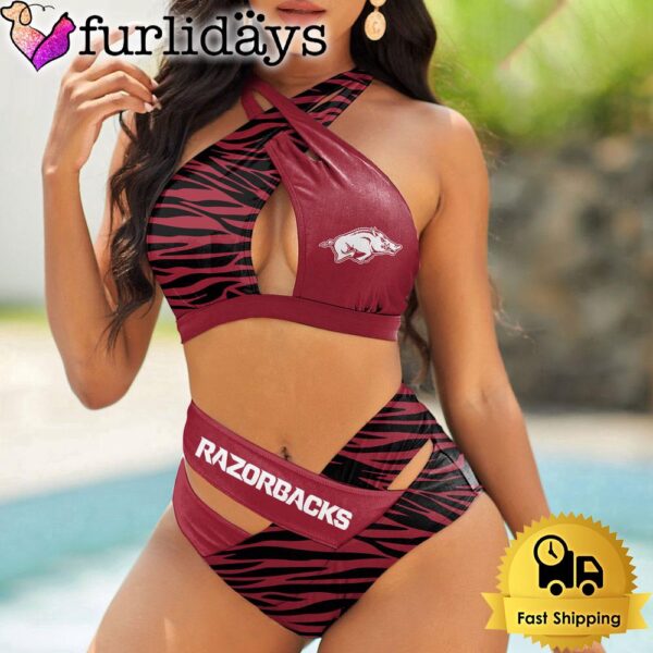 Arkansas Razorbacks Zebra Women Bikini Set Sport