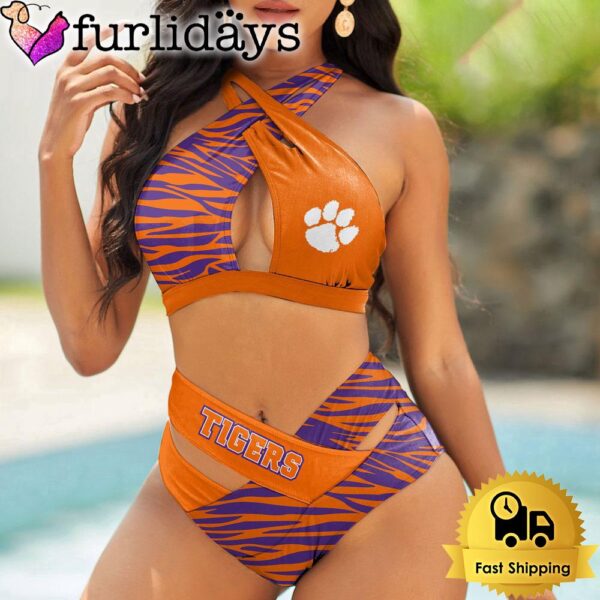 Clemson Tigers Zebra Women Bikini Set Sport