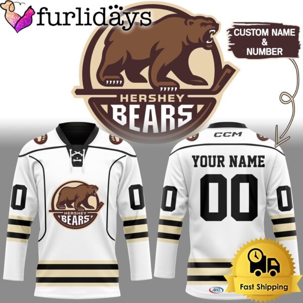 Hershey Bears Logo Team Custom Lace Hockey Jersey