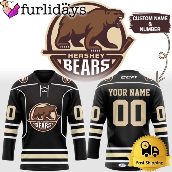 Limited Edition Hershey Bears Logo Team Custom Lace Hockey Jersey