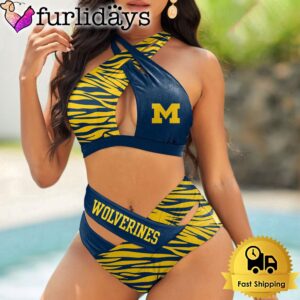 Michigan Wolverines Zebra Women Bikini Set…