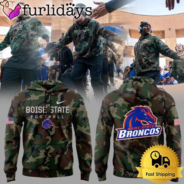 NCAA Boise State Broncos Football Camo Veteran Hoodie