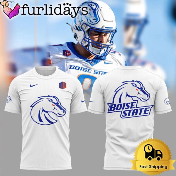 NCAA Boise State Broncos Football New Limited Edition Logo Team White T Shirt