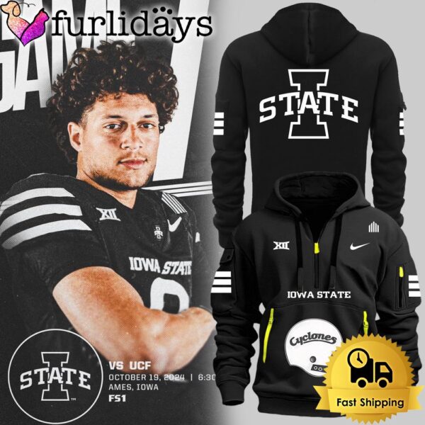 NCAA Iowa State Cyclones Football Limited Edition Design Quarter Zip Hoodie