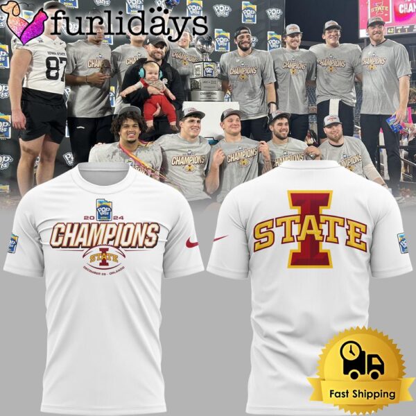 NCAA Iowa State Cyclones Football Pop Tarts Bowl Champions White T Shirt