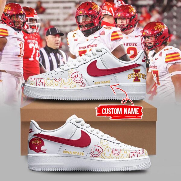 NCAA Iowa State Cyclones Football Smile Custom Air Force 1 Shoes