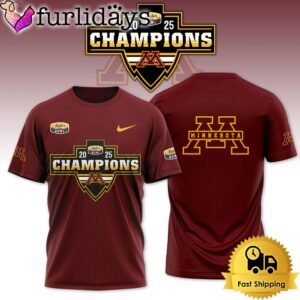 NCAA Minnesota Golden Gophers Football Duke’s Mayo Bowl Champions Red T Shirt