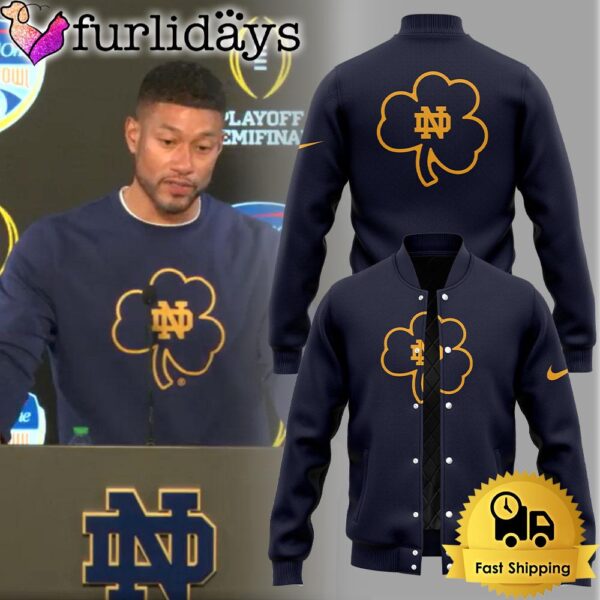 NCAA Notre Dame Fighting Irish Coach Marcus Freeman Clover Limited Edition Baseball Jacket