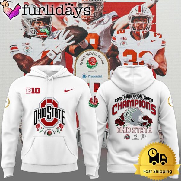 NCAA Ohio State Buckeyes College Football Playoff 2025 Rose Bowl Champions Hoodie