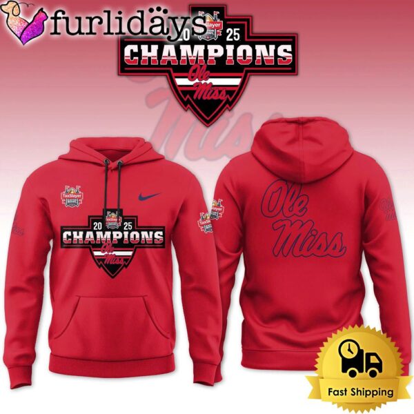 NCAA Ole Miss Rebels Football Gator Bowl Champion 2025 Limited Edition Red Hoodie