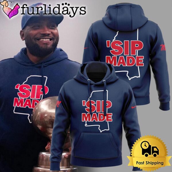 NCAA Ole Miss Rebels Football Sip Made Limited Edition Navy Hoodie