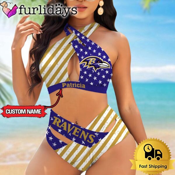 NFL Baltimore Ravens Women Bikini Set Summer Football Bikini Sets