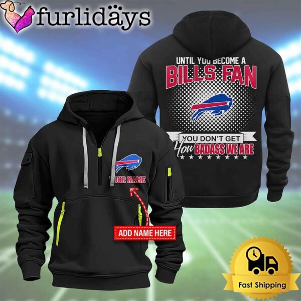 NFL Buffalo Bills Super Bowl LIX Custom Name Limited Edition 2D Quarter Zip Hoodie