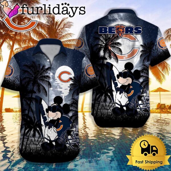 NFL Chicago Bears Mickey Mouse Summer Hawaiian Shirt, Disney Hawaiian Shirt