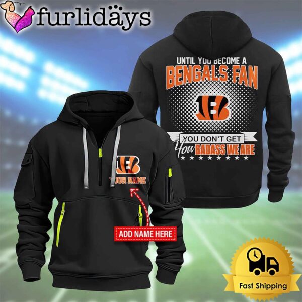 NFL Cincinnati Bengals Super Bowl LIX Custom Name Limited Edition 2D Quarter Zip Hoodie