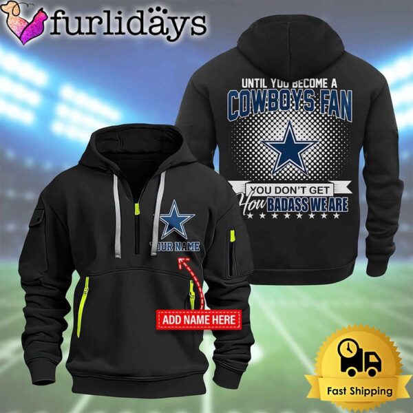 NFL Dallas Cowboys Super Bowl LIX Custom Name Limited Edition 2D Quarter Zip Hoodie