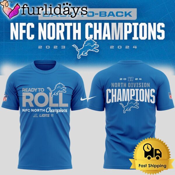 NFL Detroit Lions Football NFC North Division Champions Navy T Shirt