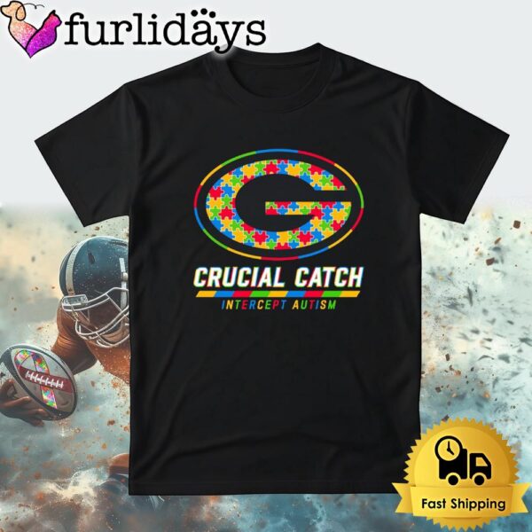 NFL Green Bay Packers Autism Awareness T Shirt Crucial Catch