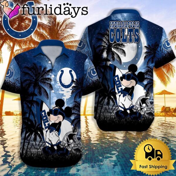 NFL Indianapolis Colts Mickey Mouse Summer Hawaiian Shirt, Disney Hawaiian Shirt