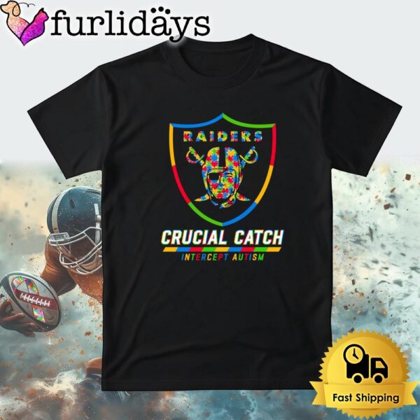 NFL Las Vegas Raiders Autism Awareness T Shirt Crucial Catch