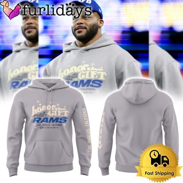 NFL Los Angeles Rams Honor The Gifts 2025 Grey Hoodie