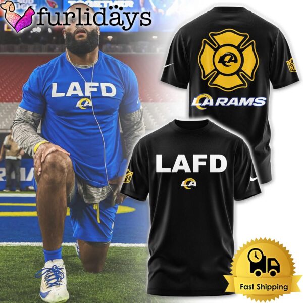 NFL Los Angeles Rams LAFD 2025 Black T-Shirt