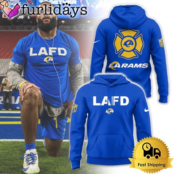 NFL Los Angeles Rams LAFD 2025 Blue Hoodie