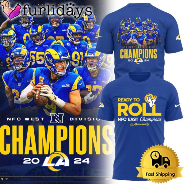 NFL Los Angeles Rams Ready To Roll NFC West Champions T Shirt