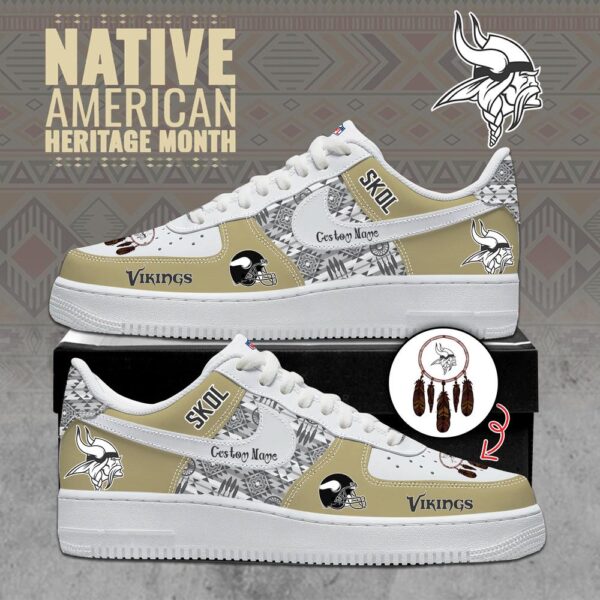 NFL Minnesota Vikings Native American Heritage Month Custom Air Force 1 Shoes