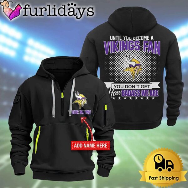 NFL Minnesota Vikings Super Bowl LIX Custom Name Limited Edition 2D Quarter Zip Hoodie