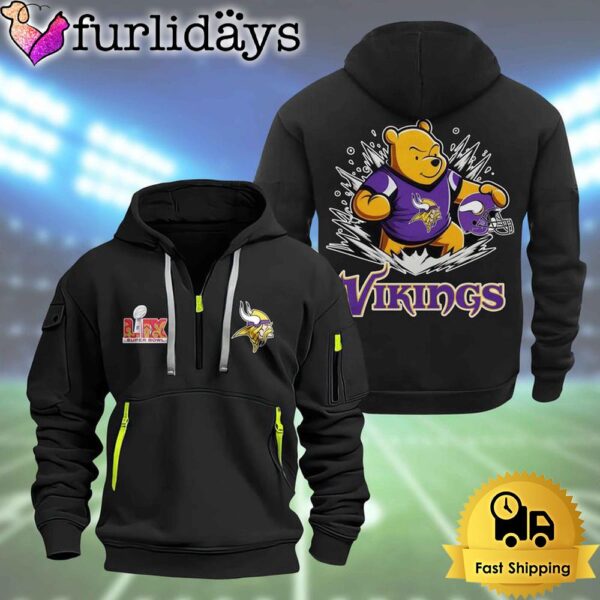 NFL Minnesota Vikings Super Bowl LIX Limited Edition 2D Quarter Zip Hoodie