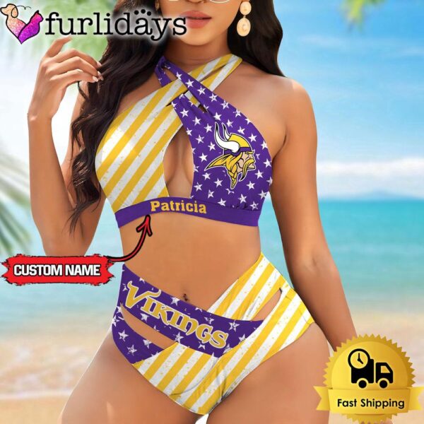 NFL Minnesota Vikings Women Bikini Set Summer Football Bikini Sets