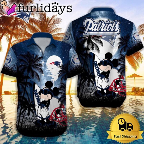 NFL New England Patriots Mickey Mouse Summer Hawaiian Shirt, Disney Hawaiian Shirt