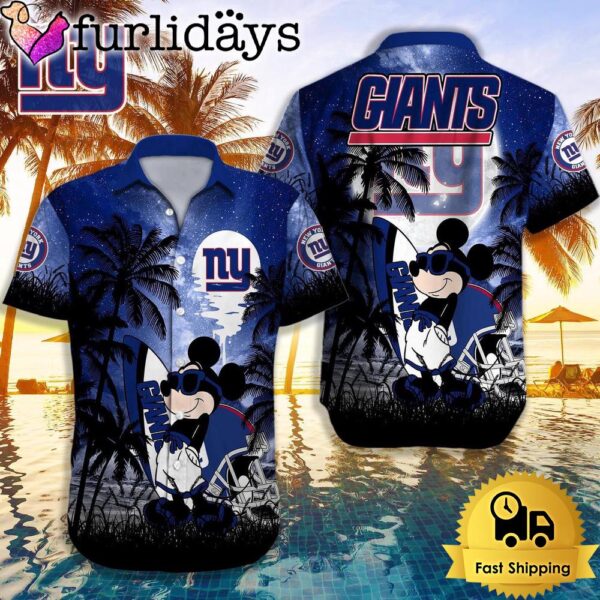 NFL New York Giants Mickey Mouse Summer Hawaiian Shirt, Disney Hawaiian Shirt