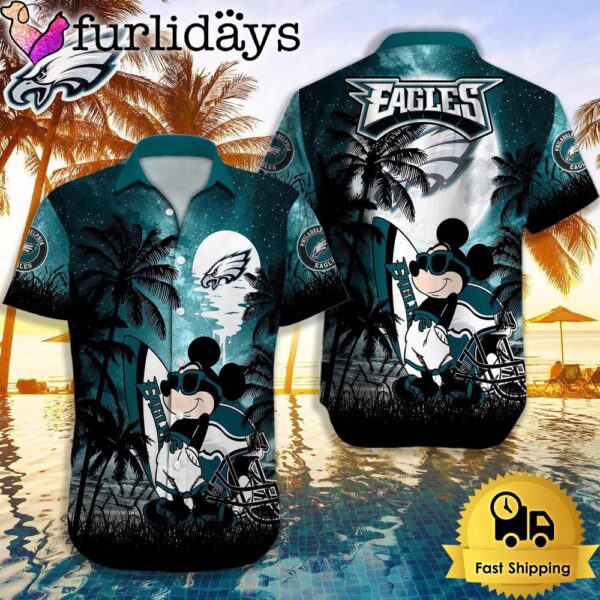 NFL Philadelphia Eagles Mickey Mouse Summer Hawaiian Shirt, Disney Hawaiian Shirt