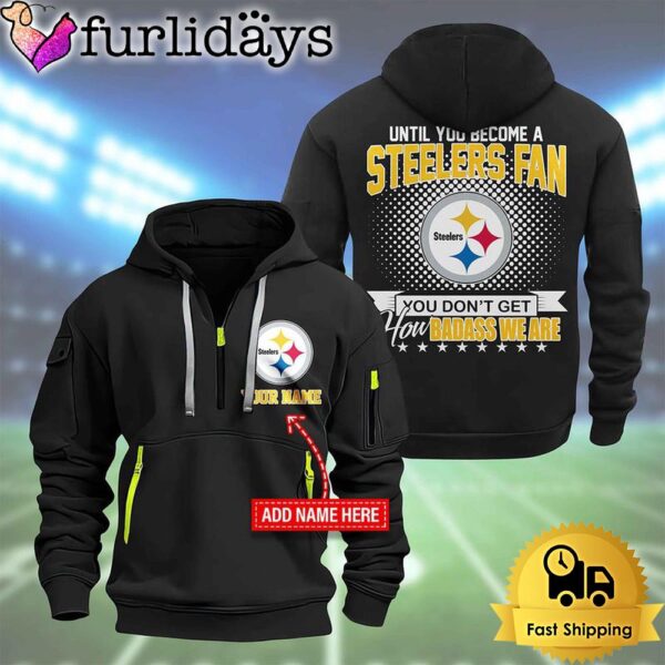 NFL Pittsburgh Steelers Super Bowl LIX Custom Name Limited Edition 2D Quarter Zip Hoodie