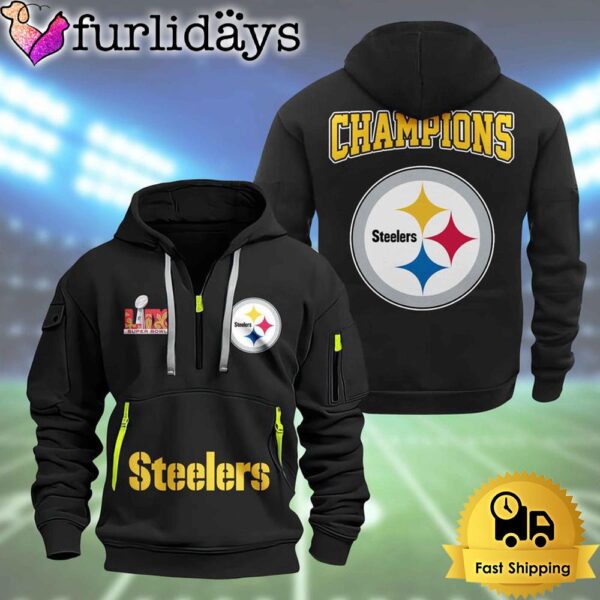 NFL Pittsburgh Steelers Super Bowl LIX Design Limited Edition 2D Quarter Zip Hoodie