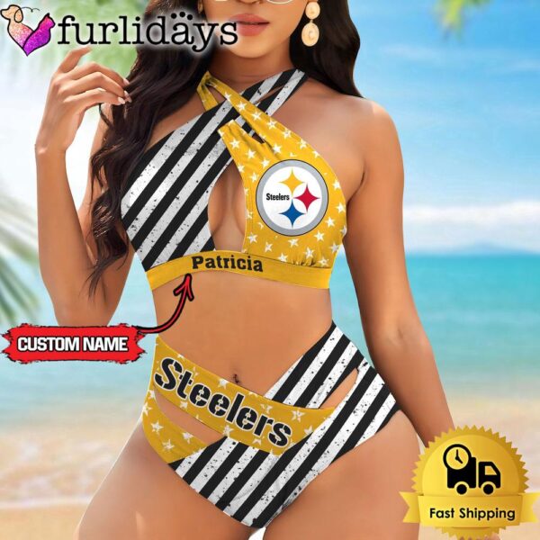 NFL Pittsburgh Steelers Women Bikini Set Summer Football Bikini Sets