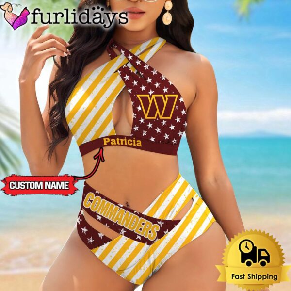 NFL Washington Commanders Women Bikini Set Summer Football Bikini Sets