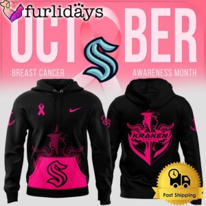 NHL Seattle Kraken Breast Cancer Awareness Month Hoodie