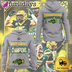 North Dakota State Bison Football 10 Time National Championship Grey Hoodie