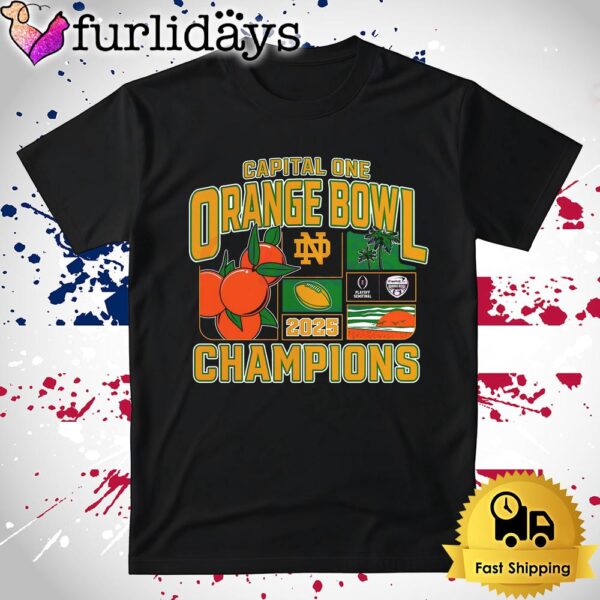 Notre Dame Fighting Irish 2025 Capital One Orange Bowl Champions T Shirt