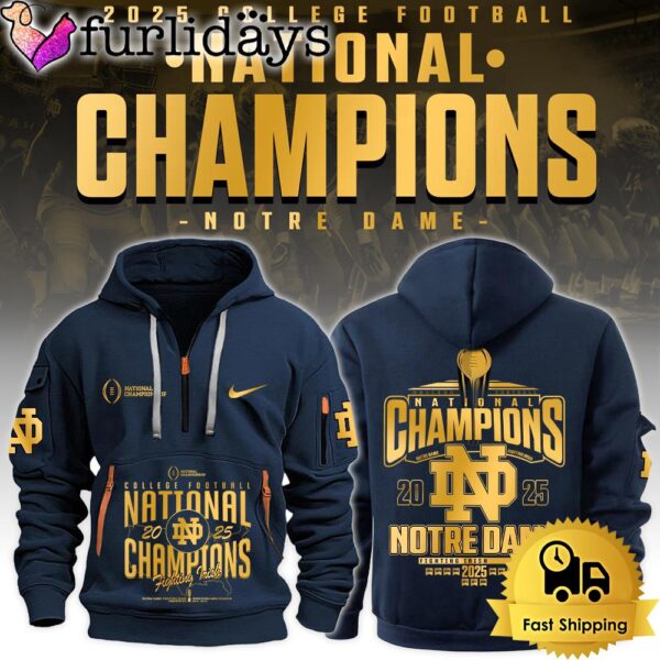 Notre Dame Fighting Irish 2025 National Champions Limited Edition Quarter Zip Hoodie